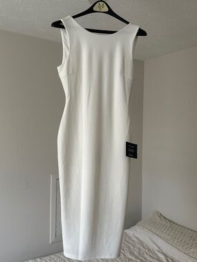 navy blue dress for baby girl Lovely Endearment White Satin Sleeveless Backless Maxi Dress Keisha Backless  Maxi Dress